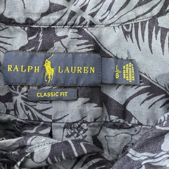 Ralph Lauren Shirt Mens Large Floral Hawaiian Classic Fit Button Up Tropical - Picture 3 of 6